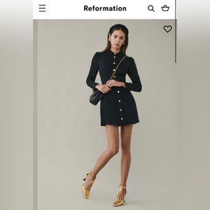 REFORMATION Hugh Dress in Black, size 6
